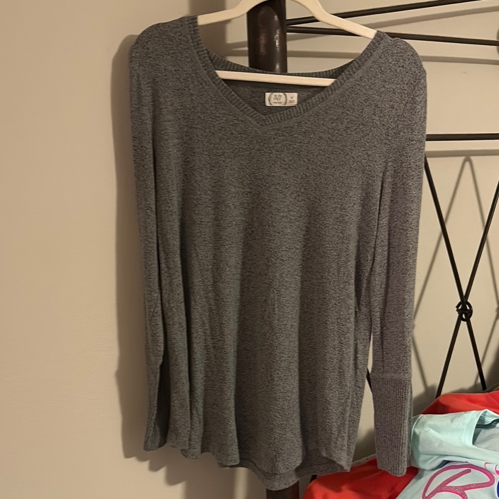 Gray Long Sleeve Women's Top